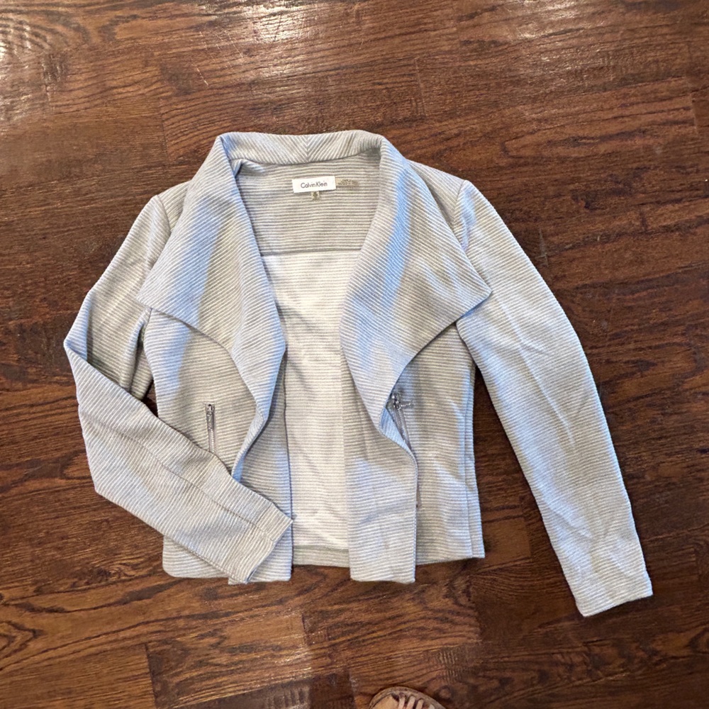 Calvin Klein Gray Textured Blazer Jacket XS